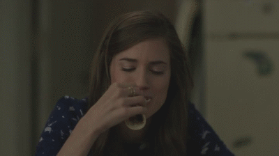 Allison williams spits out food