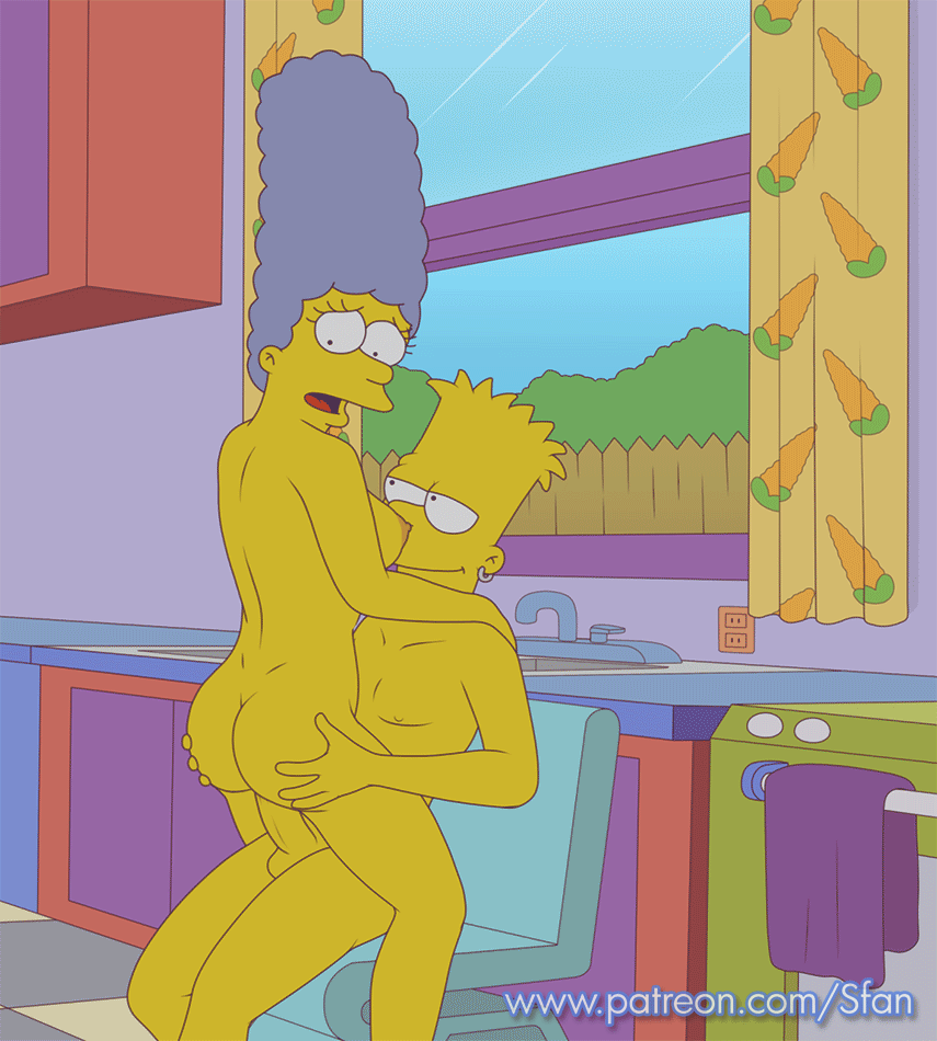 bart banging marge in the kitchen