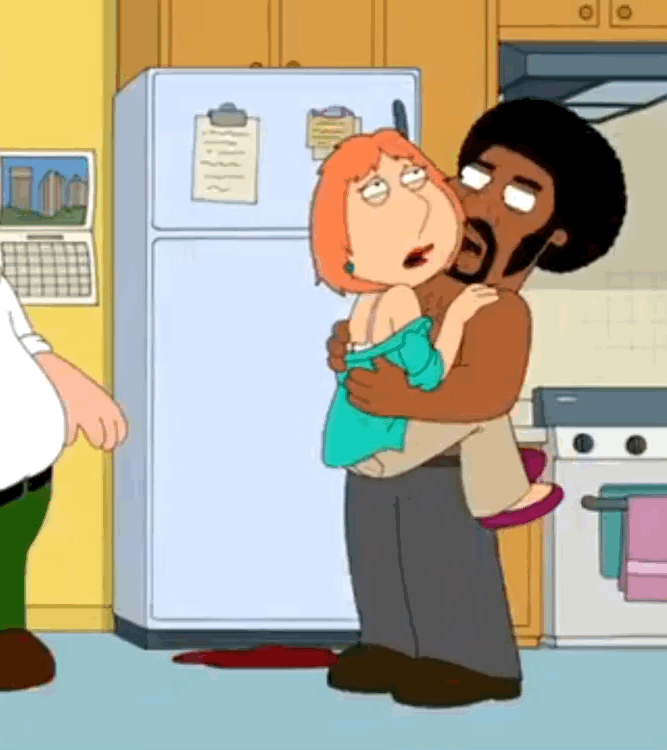 Lois Griffin pretending to still be choking, but in reality she’s always wanted to feel a big black cock