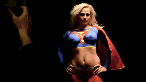 Supergirl body paint