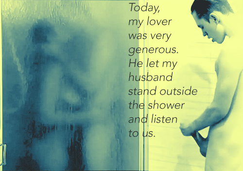 The husband watches his wife in the shower with her lover