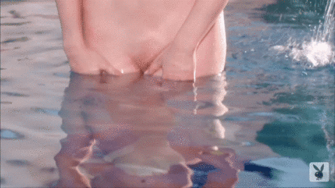 Claire Sinclair in the pool GIF