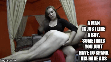 Female spanking male