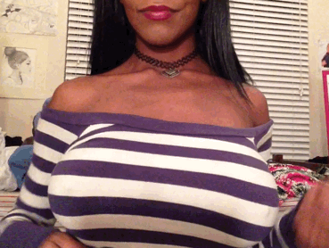 Big ebony striped tits