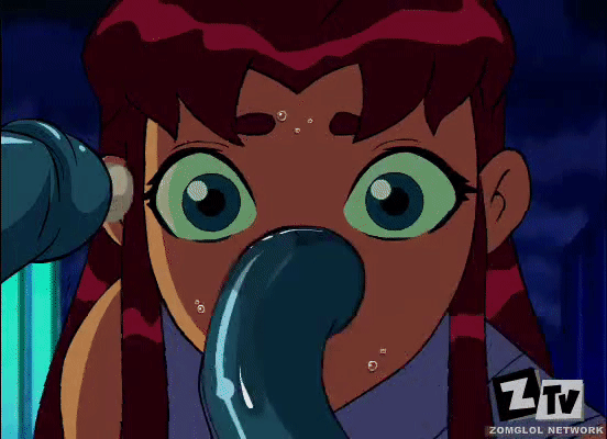 Starfire tentacle fucked and filled with cum
