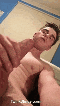 Straight Twink Strips Naked And Smacks His Cock Until He Cums