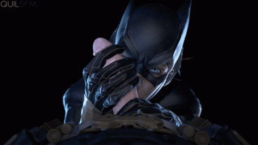 Gif - Batgirl working Batman's cock with him Cumming