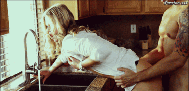 Gif - bent over the kitchen sink