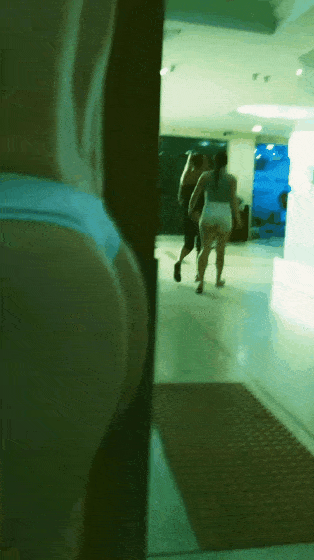 Gif - big booty in white thong