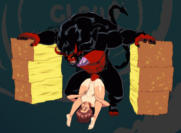 Gif - Big demon pounding a babe