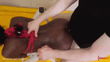 Gif - Black Bitch Rough fuck from behind