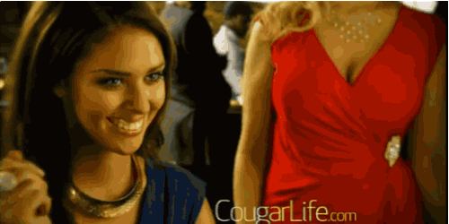 Gif - Cougar buys drink