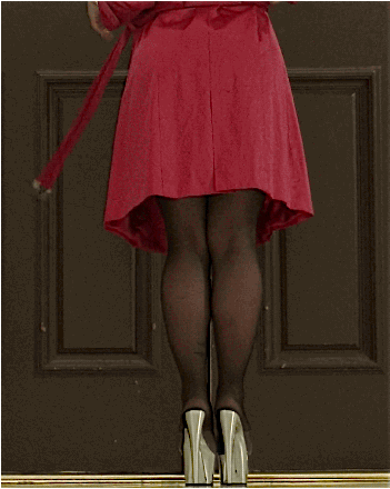 Gif - Erotic Undressing Gif - Sexy Legs, Stockings, High Heels, Lingerie, Booty