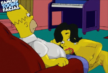 Gif - Homer getting a blowjob and cumming in her mouth