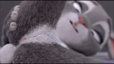Gif - Judy Hopps pushes out glass anal beads