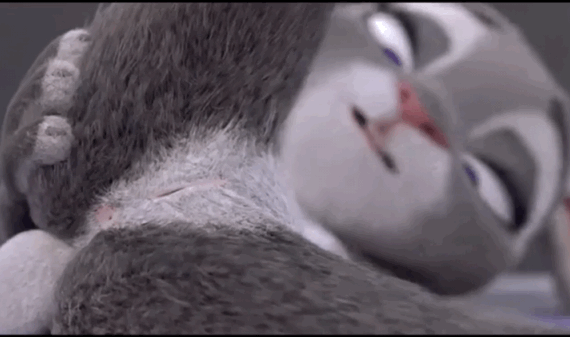 Gif - Judy Hopps pushes out glass anal beads