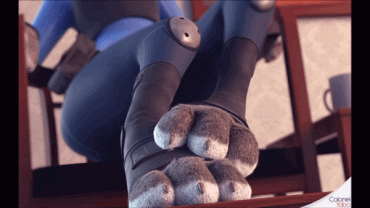 Gif - Judy Hopps will massage your dick with her furry feet