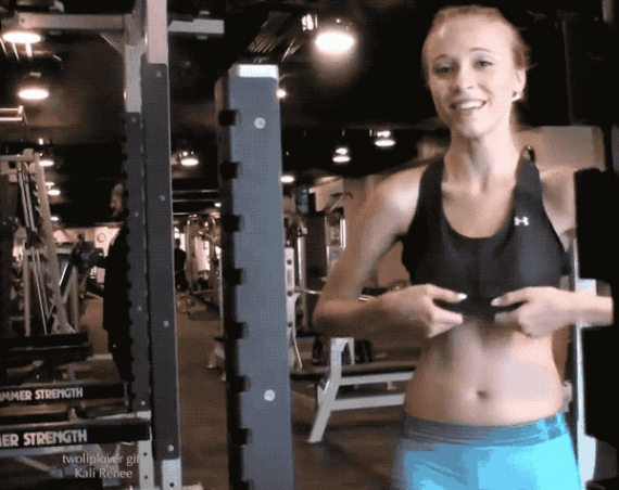 Gif - Kali Renee flashing in gym