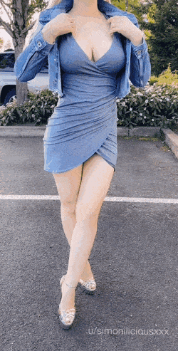 Gif - Letting My Titties Feel The Breeze In The Parking lot
