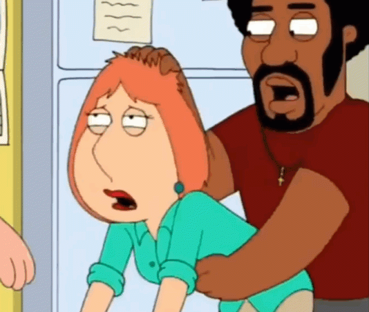 Gif - Lois Griffin told Peter to let him help. She felt his semi solid cock pressing on her cheeks