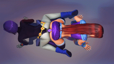 Gif - Raven and Starfire double ender
