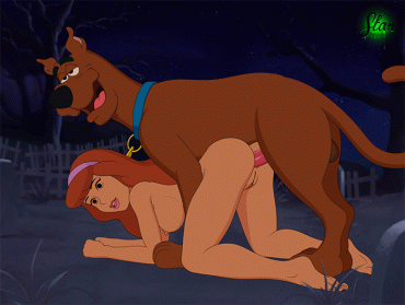 Gif - scooby going to town on daphne