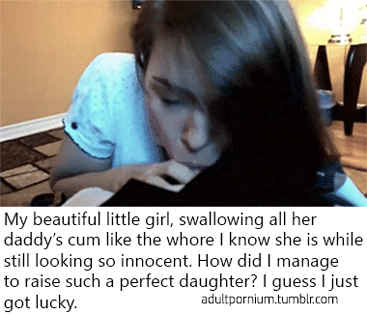 Gif - Swallowing daddy's load