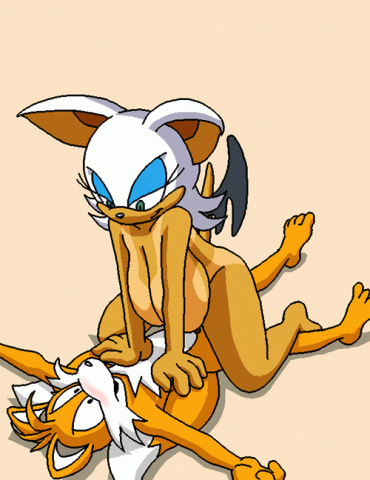 Gif - Tails and Rouge having fun