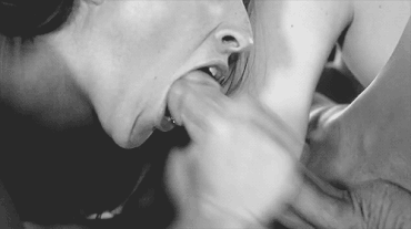 Gif - Tugging him off in your mouth