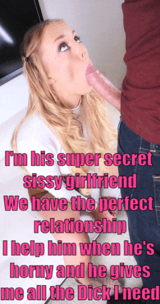 Gif - Blonde Secret Sissy Girlfriend Caption