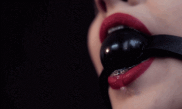 Gif - Drooling from tasty ball gag