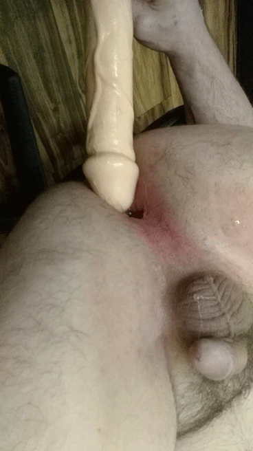 Gif - Fucking myself with big dildo