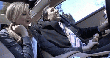 Gif - Gf gives her old boss a handjob when he drives her home to u