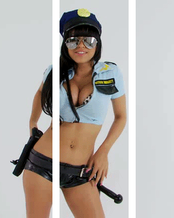 Gif - Hands up! Amazing 3D effect sexy cop gif