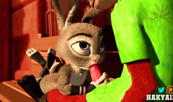 Gif - Judy blowing her partner while waiting for the bus