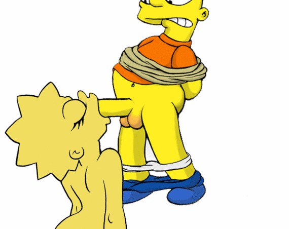 Gif - Lisa tied up Bart and is sucking his cock