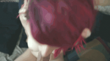 Gif - Sexy Redhead Emo Teen Gives Sexy Blowjob
