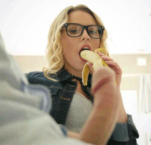 Gif - She'd rather have something else in her mouth.