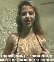 Gif - your gf seduces your friend at pool party