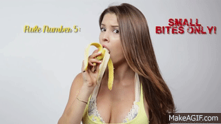 Gif - Amanda cerny sucking on a banana
