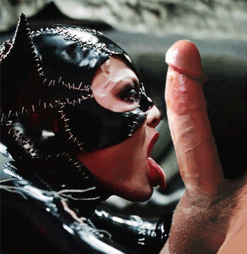 Gif - Catwoman licking cock (Michelle Pfeiffer)