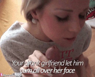 Gif - Girlfriend get cum on her face from another man
