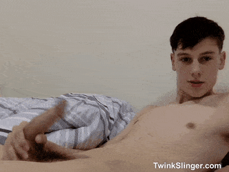 Gif - JUST LEGAL TWINK STROKES HIS COCK FAST AND FURIOUSLY