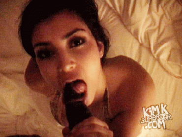 Gif - Kim Kardashian licks Ray Jay