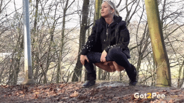 Gif - Licky Lex relieving her pee desperation on a country path