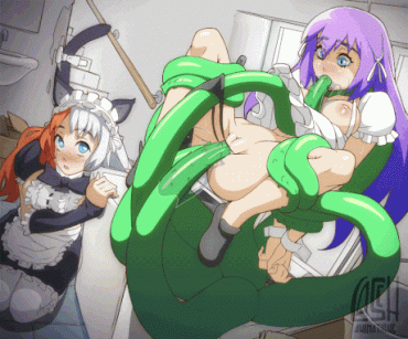 Gif - Maid gets used by tentacles