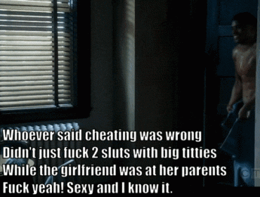 Gif - While the girlfriend is away, the cheater will play