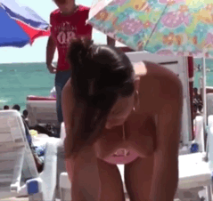 Gif - Wow, the beach is so crowded today! Can I sit beside you?