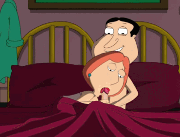 Gif - Family Guy - Lois Griffin blowing & jerking Quagmire until he spurts and spurts!